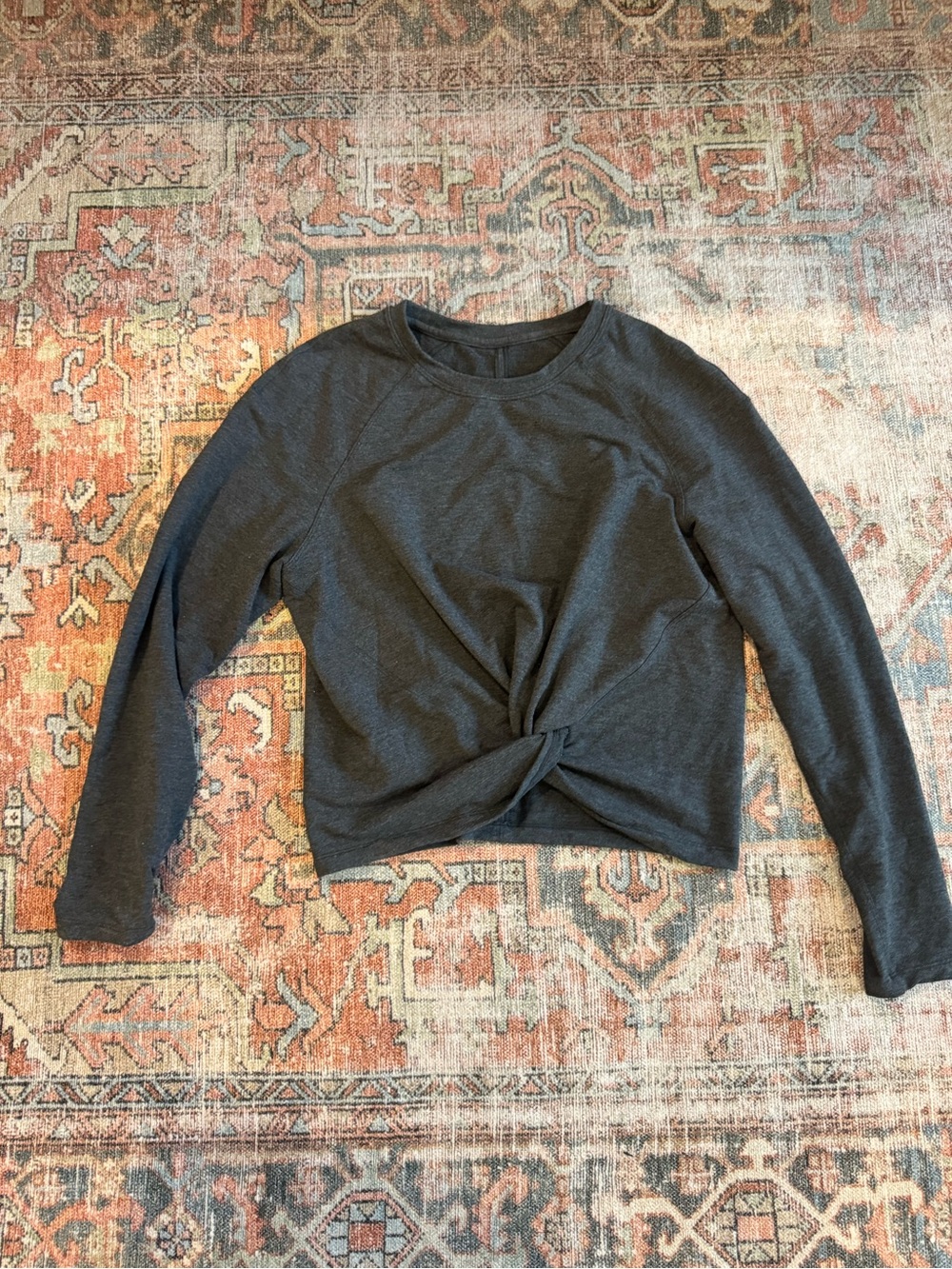 Lululemon charcoal twist front cropped sweatshirt - size 6